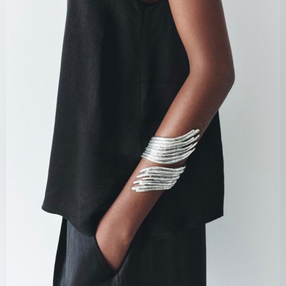 Zara Silver‎ Zinc Metal Trinny Tiffany Style Zinc Steel Bracelet Cuff Fairy